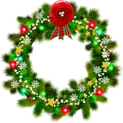 Christmas.Wreath.Green.Red.White - ingyenes png
