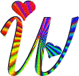 Kaz_Creations Alphabets Colours Letter  W - GIF animé gratuit