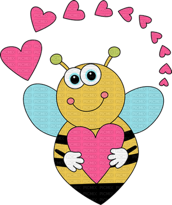 Kaz_Creations Cute Cartoon Love Bees Bee Wasp - zadarmo png