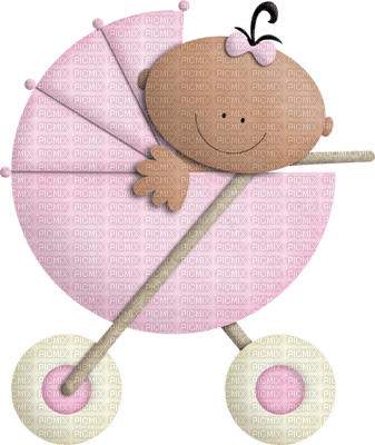 Kaz_Creations Deco Baby Girl Pram Colours - PNG gratuit
