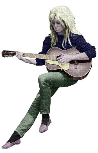 Brigitte Bardot à la guitare - безплатен png
