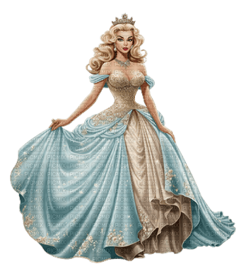 fantasy woman blue crown - PNG gratuit