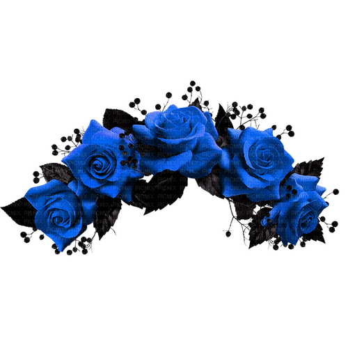 Gothic.Roses.Black.Blue - Free PNG