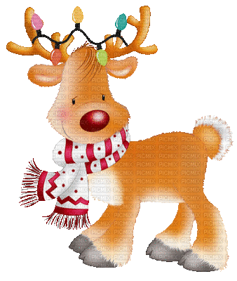 Comète le renne du Père Noël--Rudolphe nez rouge - GIF animado grátis