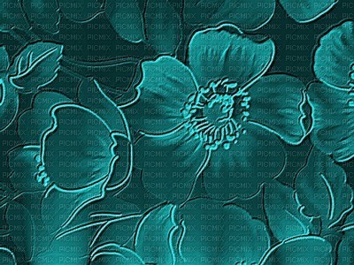 minou-turquoise-flowers-bg - PNG gratuit