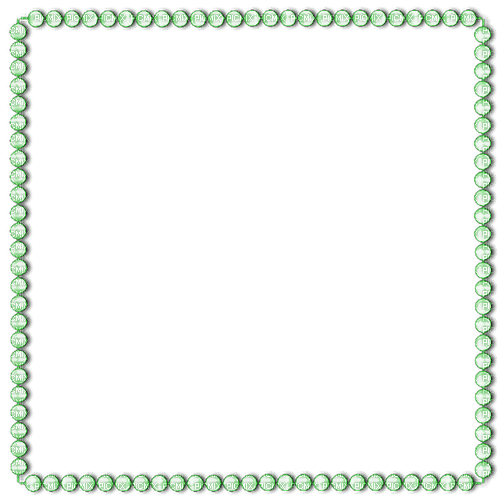 Green Pearls Frame - Free PNG