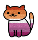 Sunset lesbian pride Neko Atsume cat - PNG gratuit