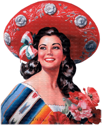 vintage mexico woman - png ฟรี