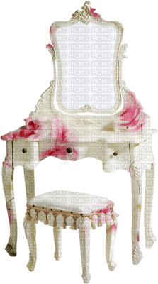 minou-dressing table and chair-mirror -toalettbord och stol-spegel - ilmainen png