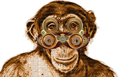 steampunk  monkey - Animovaný GIF zadarmo