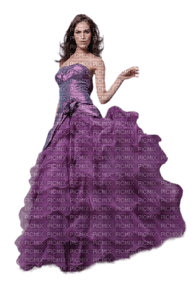 Woman purple dress Nitsa - png ฟรี