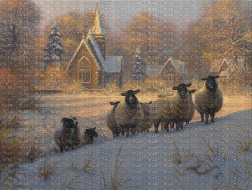 Schafe im Winter - png gratis