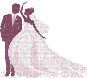 Kaz_Creations Wedding Couples Couple Silhouettes Silhouette - zdarma png