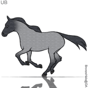 grey horse - GIF animate gratis