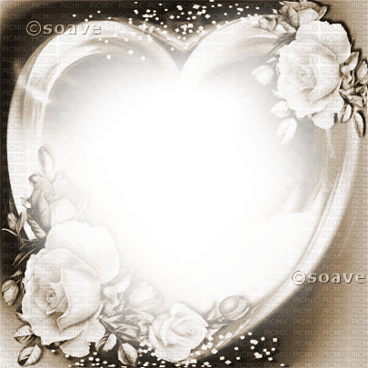 soave frame vintage heart valentine flowers rose - 無料png