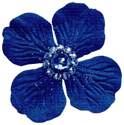 Blue Animated Flower - By KittyKatLuv65 - Gratis geanimeerde GIF