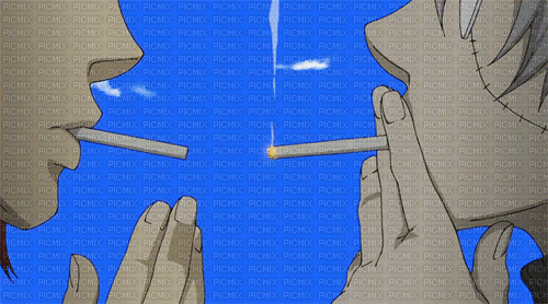 soul eater cigarette kiss<3 - Darmowy animowany GIF
