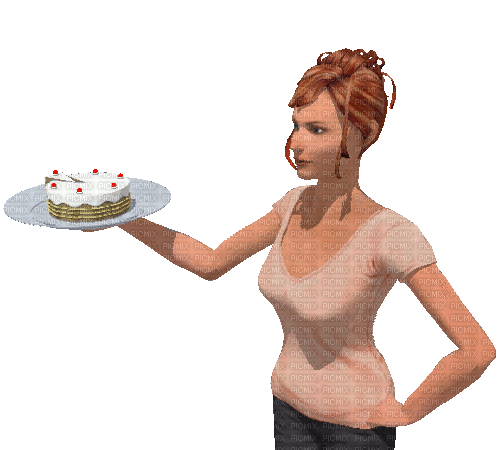 Rotating Food Weird Cake Woman - Free animated GIF