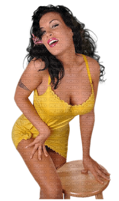 Kaz_Creations Woman Femme Yellow - png gratuito