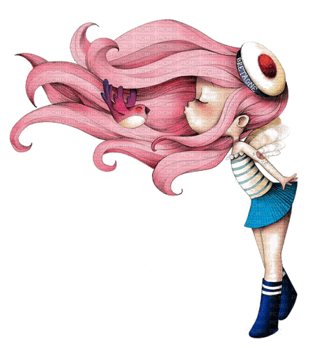 Pink Hair Girl - png gratis
