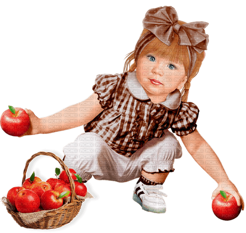 La niña de las manzanas - png gratis