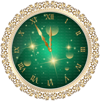 Kaz_Creations Christmas Deco  New Year Clock - безплатен png