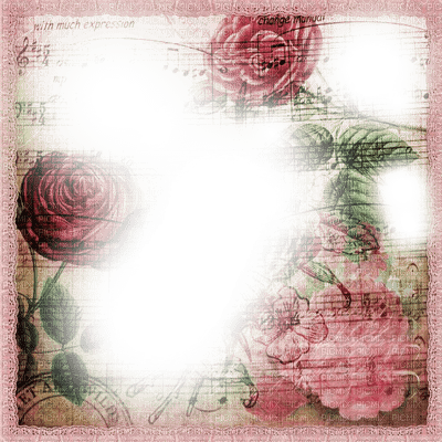 frame cadre rahmen tube spring vintage rose flower fleur pink overlay fond background - бесплатно png