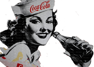 vintage coca cola  woman femme - zadarmo png