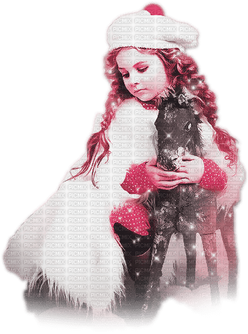 soave children girl winter christmas horse toy - gratis png