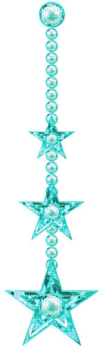 Hanging.Stars.Pearls.Turquoise.Teal - 免费PNG