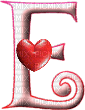 Kaz_Creations Alphabets With Heart Pink Colours Letter E - GIF animé gratuit