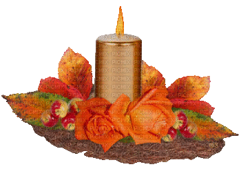 Autumn Fall Candle Centerpiece - Бесплатни анимирани ГИФ