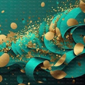 Teal Gold Background With Black - 免费PNG