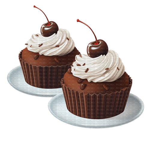 chocolate cupcakes Bb2 - darmowe png