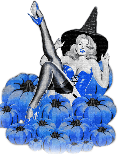 soave woman vintage pin up halloween pumpkin witch - png gratis