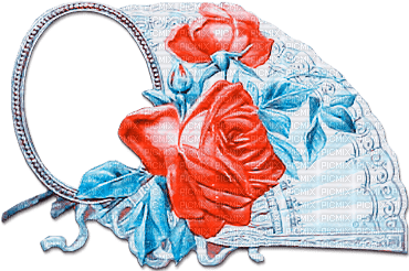 soave deco vintage fan flowers rose victorian - png grátis