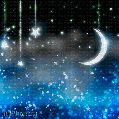 Y.A.M._Fantasy night stars moon - GIF animado gratis