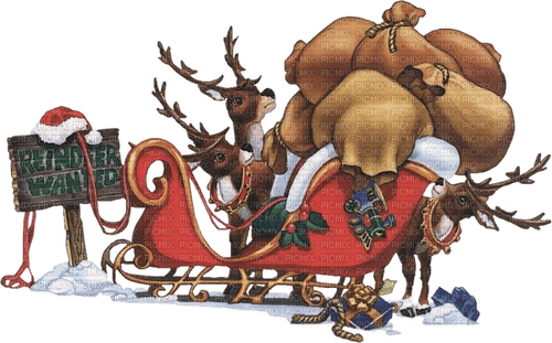 kikkapink vintage deco christmas png reindeer - бесплатно png