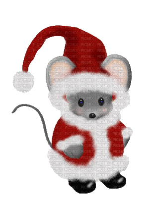Blowing Christmas Kisses Mouse - Free animated GIF