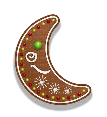 Christmas Cookie Moon Brown White - Bogusia - PNG gratuit