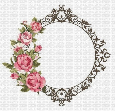 Frame Pink Flowers - nemokama png