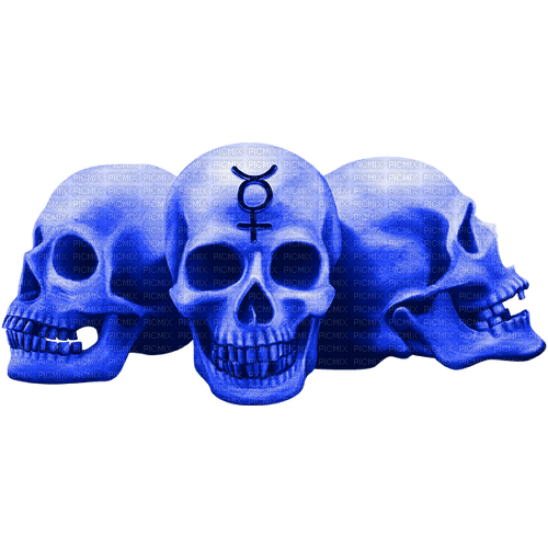 Gothic.Skulls.Blue - безплатен png