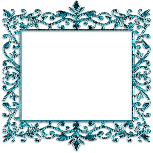 turquoise frame cadre deco ornament - png ฟรี