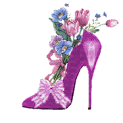 patymirabelle deco chaussure, fleurs - GIF animé gratuit