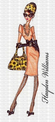 Lady in Leopard Print - nemokama png