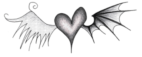 Emo goth heart - PNG gratuit