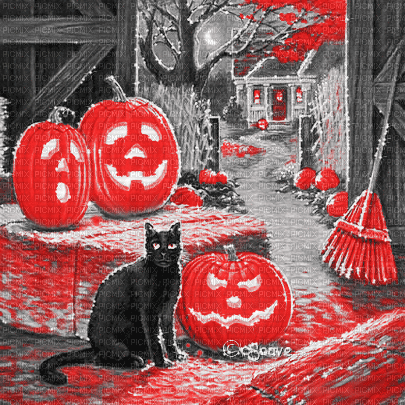 soave background animated halloween vintage house - Бесплатни анимирани ГИФ