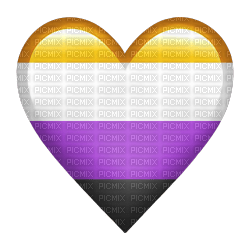 Nonbinary non binary Pride heart emoji - png gratis