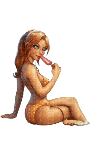 woman summer redhead - png grátis