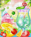 pixel citrus drinks gif - GIF animé gratuit